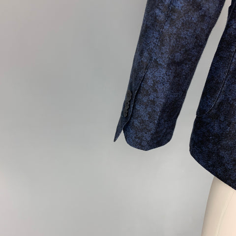 MONTEDORO Taille 34 Manteau de sport en lin / coton marbré bleu et noir