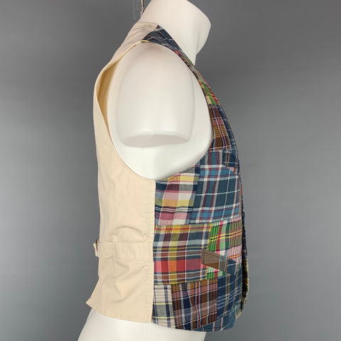 POLO by RALPH LAUREN Chaleco abotonado de algodón con patchwork multicolor talla S
