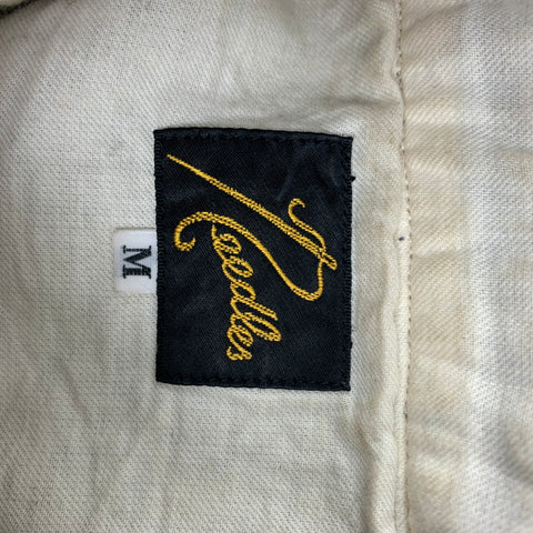 NEEDLES Chaqueta con media tapeta de nailon y lana gris talla M