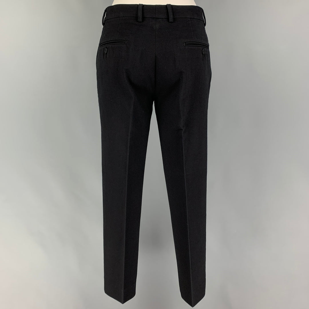 TIM COPPENS Size 36 Black Cotton Blend Hidden Buttons Suit