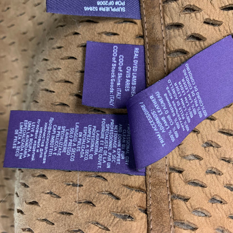 RALPH LAUREN Size 4 Tan Lamb Shearling Cropped Jacket