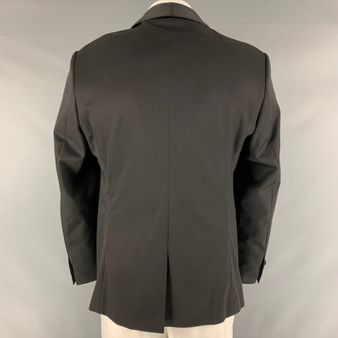 SANDRO Size 44 Black Solid Wool Tuxedo Sport Coat