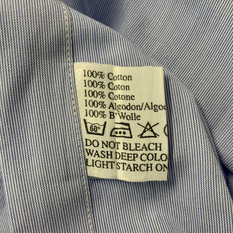 HILDITCH & KEY Size XL Blue &  White French Cuff Cotton Long Sleeve Shirt