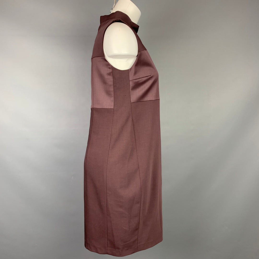 BRUNELLO CUCINELLI Size M Eggplant Virgin Wool A-line Sleeveless Dress