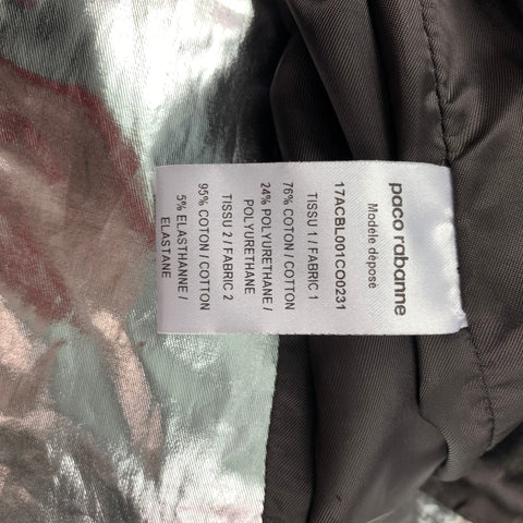 PACO RABANNE Talla M Cazadora bomber metalizada de algodón / poliuretano plateada