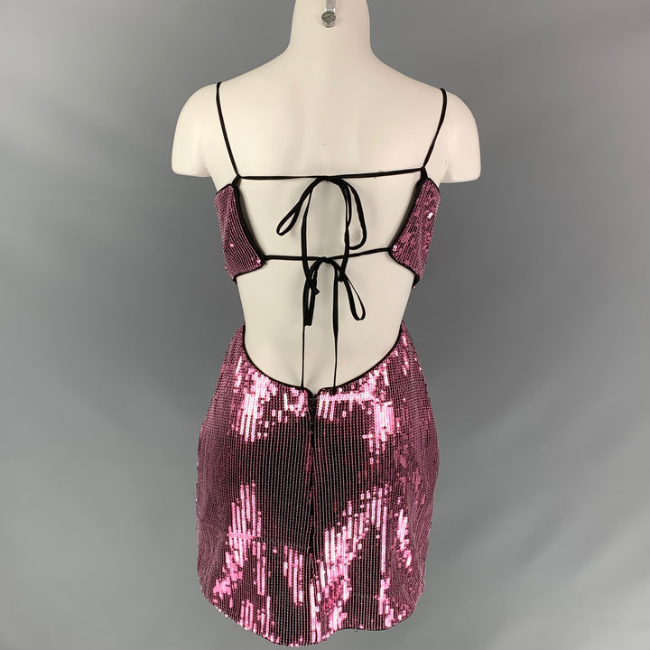 X by NBD Size XS Pink Polyester / Silk Sequined Back Strap Mini Dress