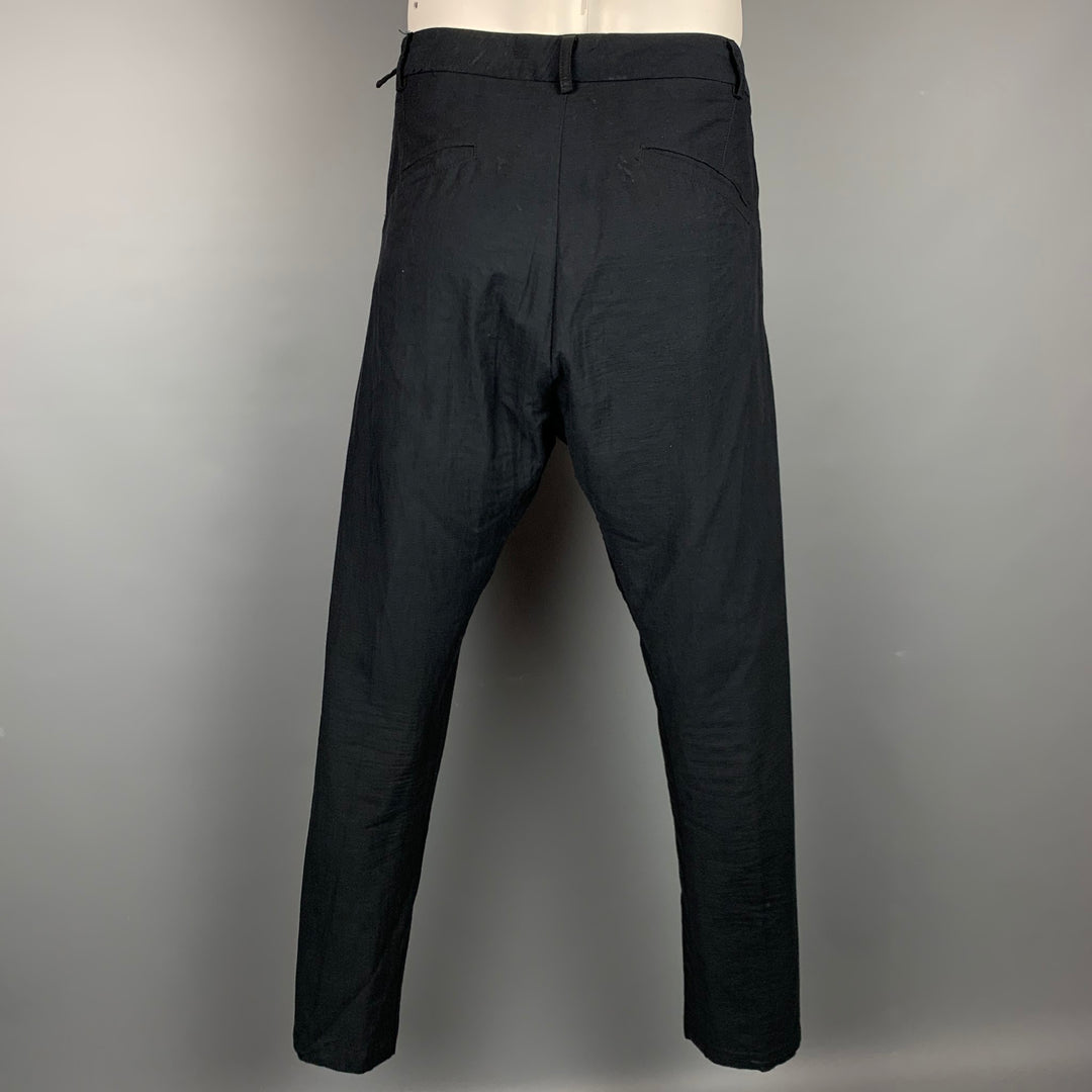 ETICHETTA TOSCANA Size 34 Black Cotton / Polyester Narrow Leg Casual Pants