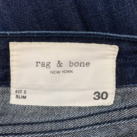 RAG & BONE Size 30 Dark Blue Cotton Button Fly Slim Fit Jeans