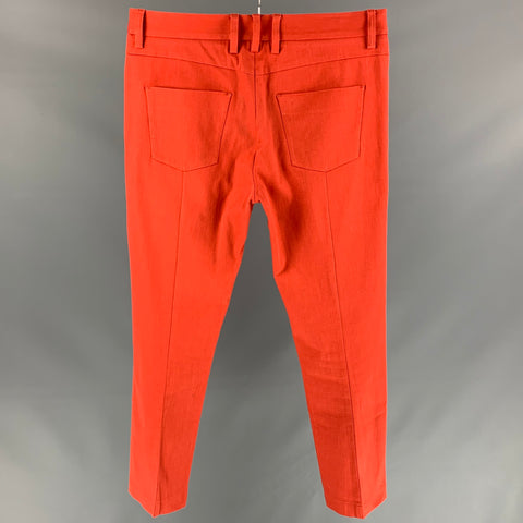 GUCCI Talla 32 Vaqueros rectos de algodón / poliamida naranja