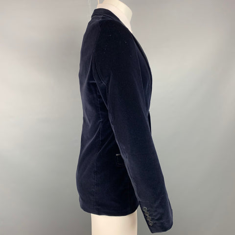 ALLESANDRO DELL' ACQUA Size 38 Navy Cotton Velvet Sport Coat