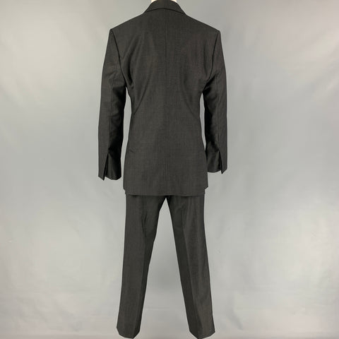 EMPORIO ARMANI Size 36 Charcoal Wool Peak Lapel Suit