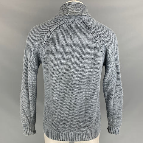 RRL by RALPH LAUREN Size M Powder Blue Knitted Cotton / Polyester Shawl Collar Jacket
