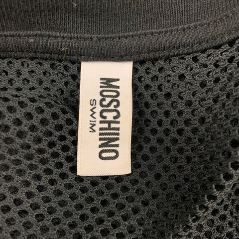 MOSCHINO Swim Size S Black Mesh Crew-Neck T-shirt