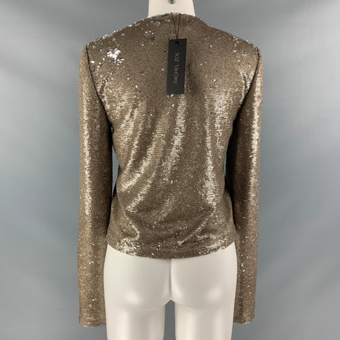 RACHEL ZOE Size S Gold Silver Polyester & Spandex Sequined Jacket