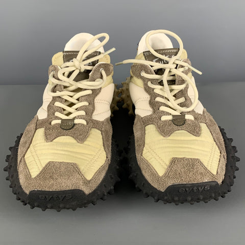 EYTYS Taille 10 Baskets en caoutchouc beige gris matériaux mélangés
