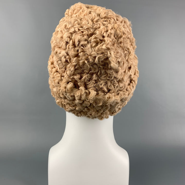 Vintage DAVID COHEN Beige Astrakhan Hat
