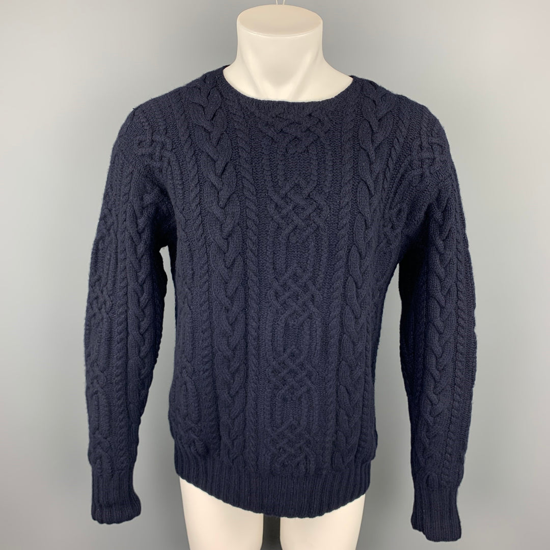 POLO by RALPH LAUREN Size M Navy Hand Knit Cashmere Crew-Neck Sweater
