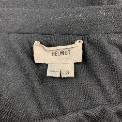 HELMUT LANG Size S Black Jersey Modal Blend Asymmetrical Maxi Skirt