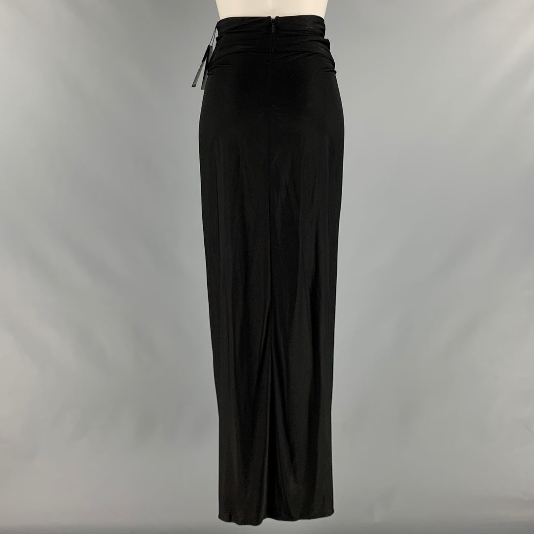 SAINT LAURENT Size 2 Black Jersey Long Skirt