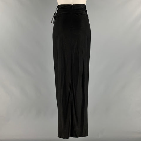 SAINT LAURENT Falda larga de punto negra talla 2