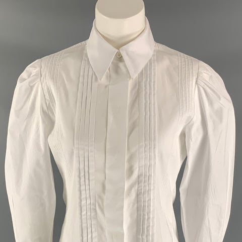 SPORTMAX Size S White Pleated Blouse