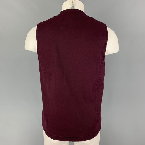 BERNA Taille M Gilet à poche plaquée en coton bordeaux