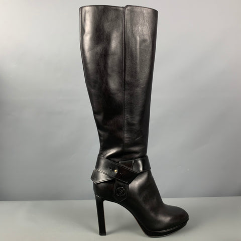 LOUIS VUITTON Talla 7 Botas de plataforma negras