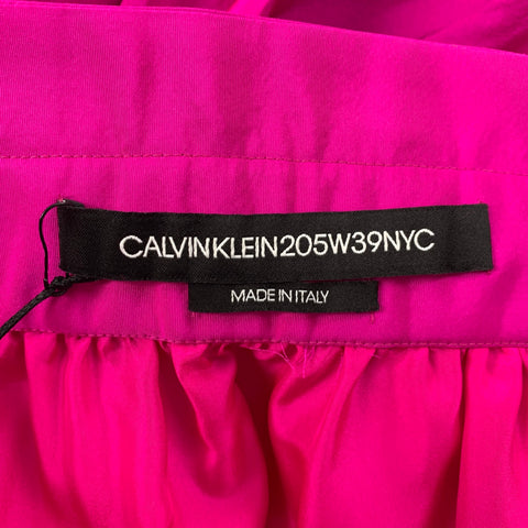 CALVIN KLEIN 205W39NYC Size 2 Pink Silk Pleated Circle Skirt