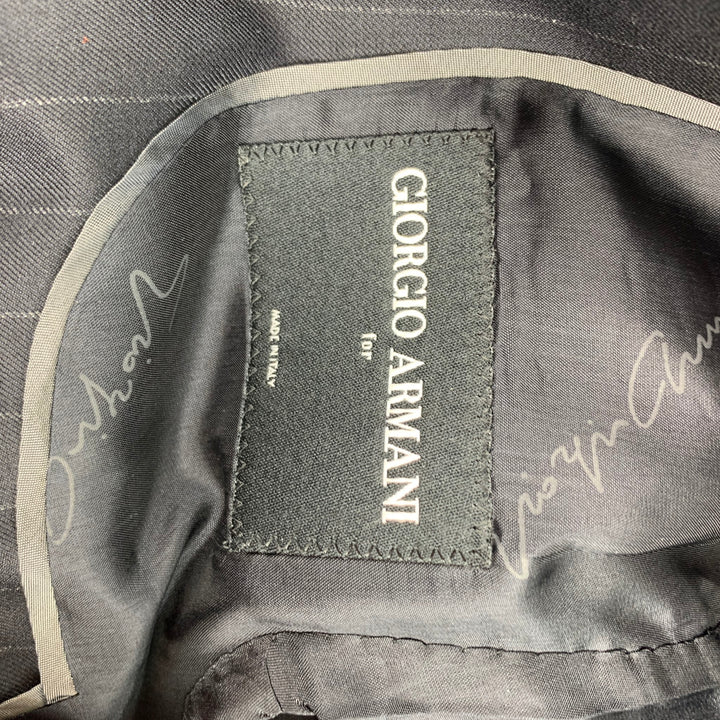 GIORGIO ARMANI Size 36 Regular Navy Chalkstripe Wool Sport Coat