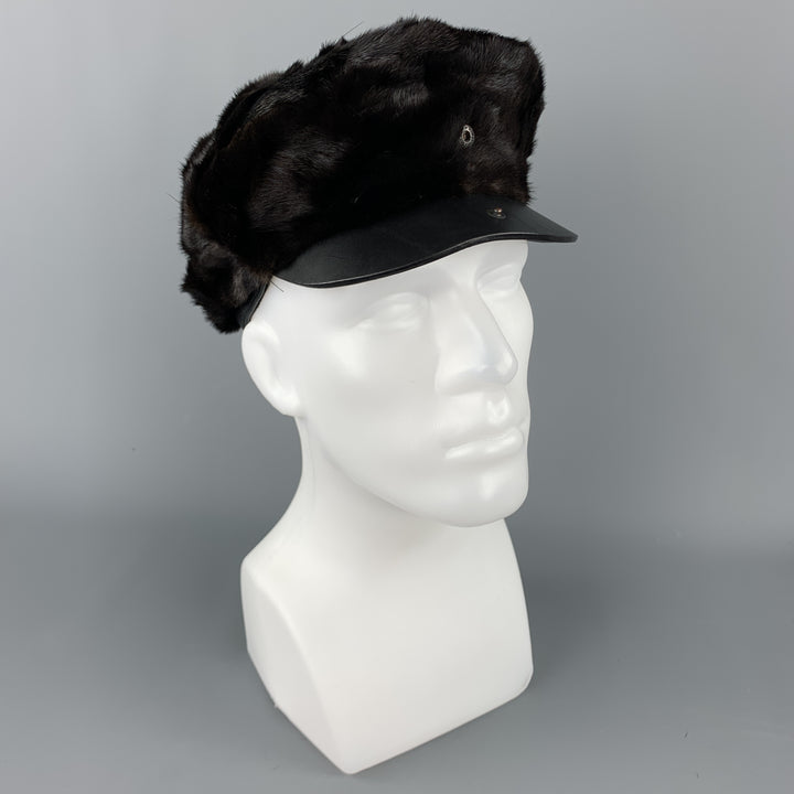 BURBERRY PRORSUM Textured Brown Mink Hat