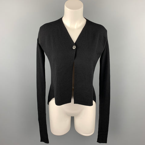 RICK OWENS VICIOUS S/S 14 Taille M Cardigan asymétrique en laine vierge tricotée noire