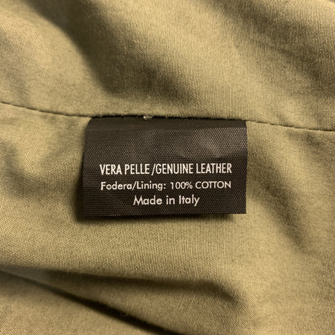 NEIL BARRETT Size 40 Taupe Leather Buttoned Epaulet Jacket