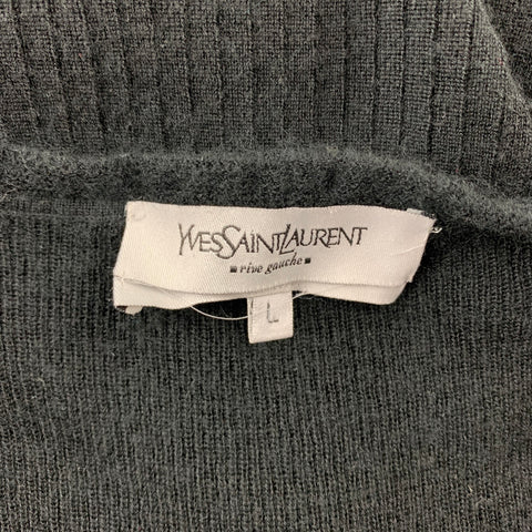 YVES SAINT LAURENT Size L Black Knitted Cashmere Tank Top