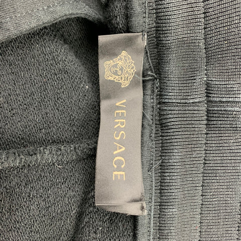 VERSACE Size XXL Black Medusa Head Cotton Sweatpants