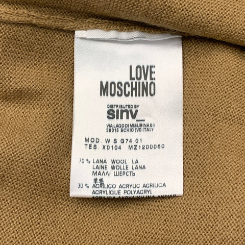LOVE MOSCHINO Taille 6 Beige Noir Laine / Acrylique Color Block Poches Avant Gold Stars Pull
