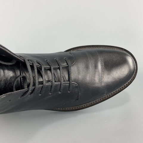 SAINT LAURENT Size 8 Black Leather ARMY 20 Ankle Boots