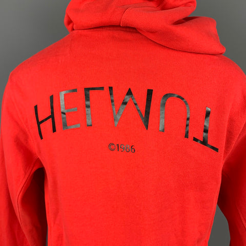 HELMUT LANG L'Apocalypse Joyeuse Size M Red Cotton Hooded Sweatshirt