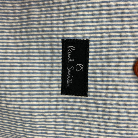PS by PAUL SMITH Size 36 Light Blue & White Seersucker Sport Coat