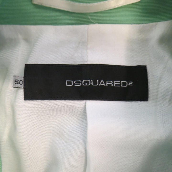 DSQUARED2 40 R Light Green Cotton Silk Faille Sport Coat