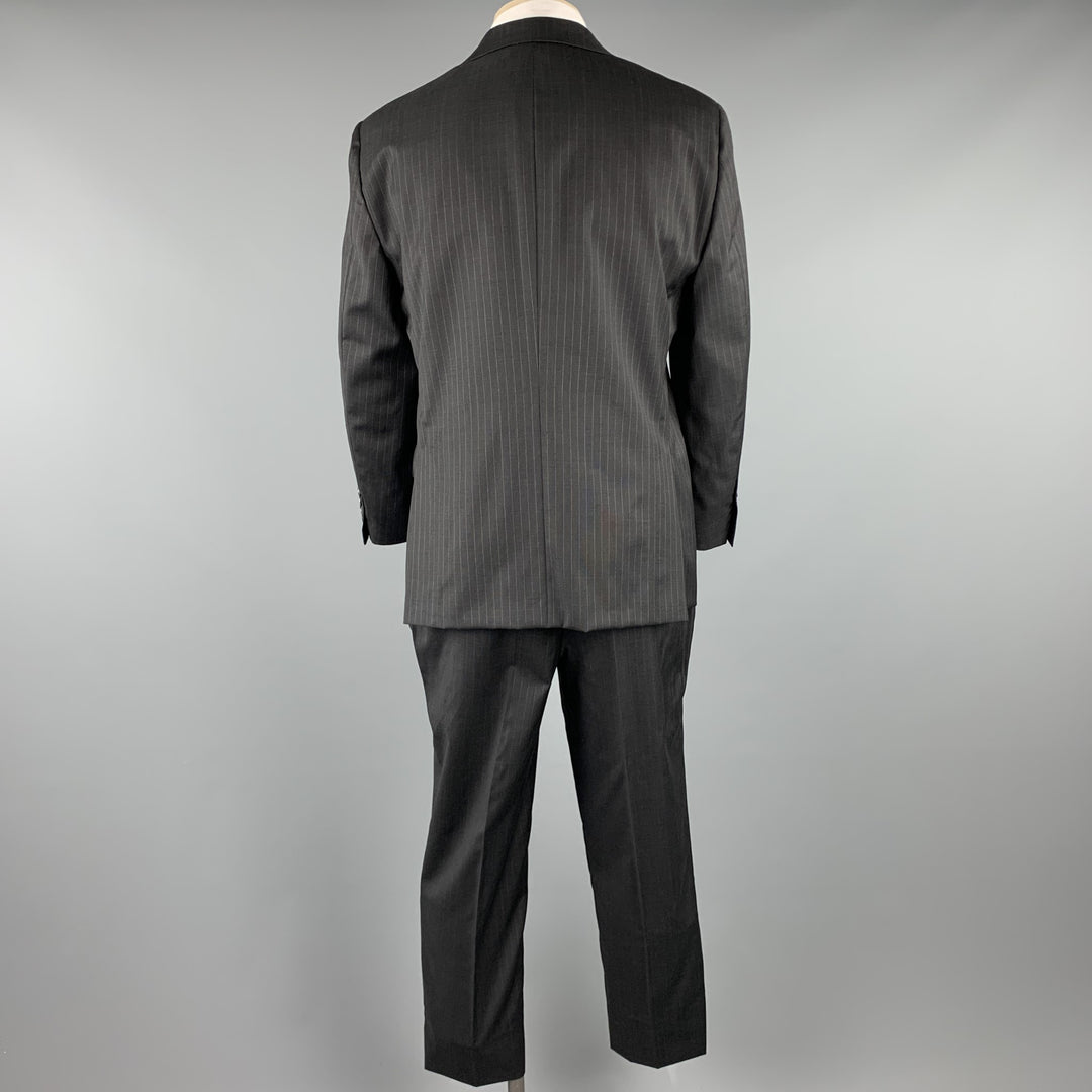 HICKEY FREEMAN Taille 42 Costume court à revers en laine à rayures noires