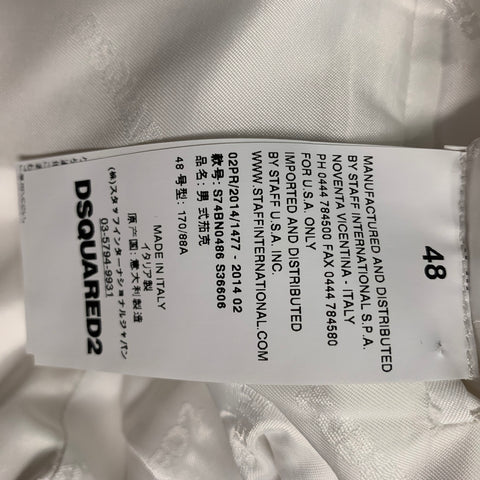 DSQUARED2 Taille 38 Manteau de sport en soie et coton uni gris blanc cassé
