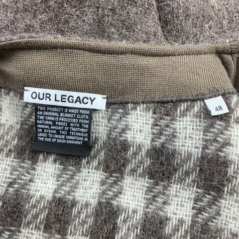 OUR LEGACY Size 38 Brown Wool / Alpaca Buttoned Blanket Cardigan Jacket
