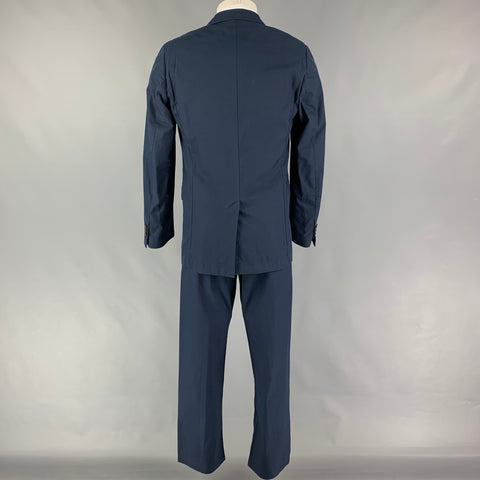 DRIES VAN NOTEN Size 38 Navy Cotton Single Breasted Suit