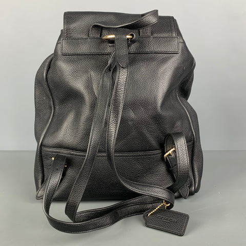 COACH Black Pebble Grain Leather Backpack Handbag & Leather Goods