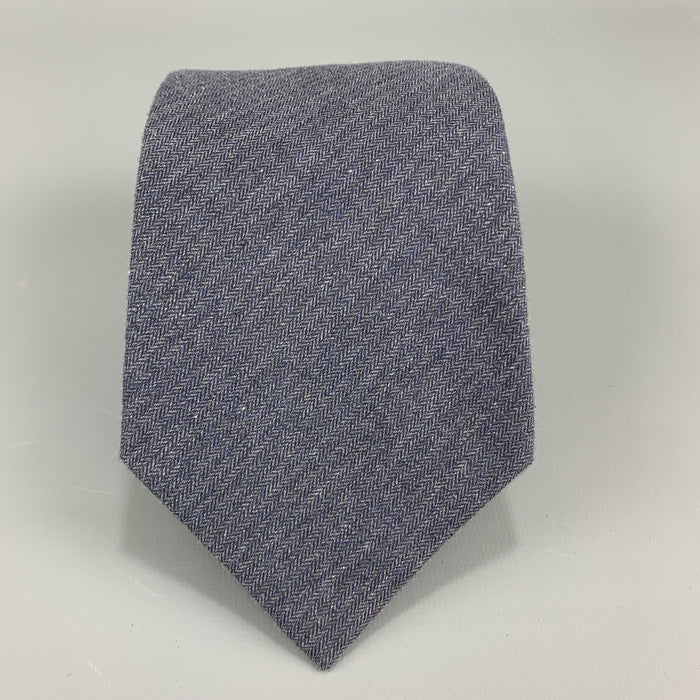 DIRK BIKKEMBERGS Navy Cotton Herringbone Tie