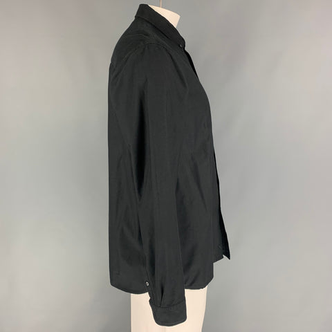SATURDAYS NYC Size L Black Cotton Long Sleeve Shirt