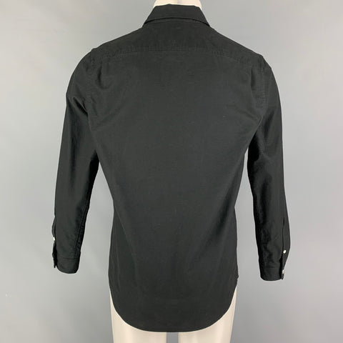 HILL CITY Size S Black Cotton Blend Long Sleeve Shirt