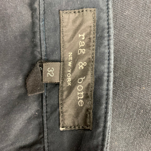 RAG &amp; BONE Talla 32 Pantalones casuales con panel de pierna de algodón azul marino