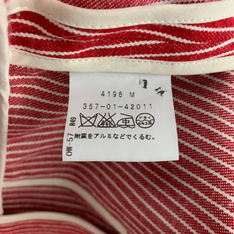 VIVIENNE WESTWOOD RED LABEL Size 2 Red & White Stripe Cotton Asymmetrical Jacket