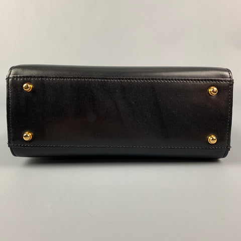 GIVENCHY Black Leather Top Handle Square Handbag